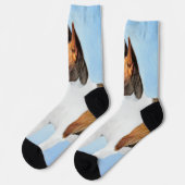 Basenji Malerei - Niedliche Originalkunst Socken (Linkes Detail)