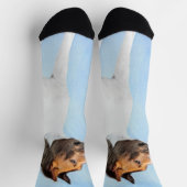 Basenji Malerei - Niedliche Originalkunst Socken (Oben)