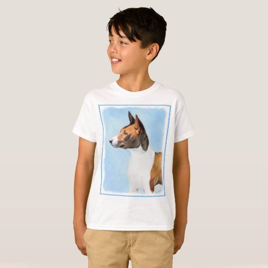 Basenji Malerei - Niedliche Originalkunst T-Shirt (Vorne ganz)