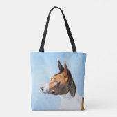 Basenji Malerei - Niedliche Originalkunst Tasche (Rückseite)