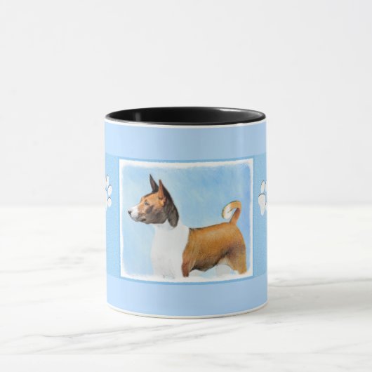 Basenji Malerei - Niedliche Originalkunst Tasse (Zentrum)