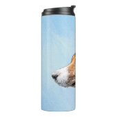 Basenji Malerei - Niedliche Originalkunst Thermosbecher (Nach links gedreht)
