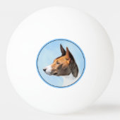 Basenji Malerei - Niedliche Originalkunst Tischtennisball (Rückseite)
