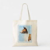 Basenji Malerei - Niedliche Originalkunst Tragetasche (Rückseite)