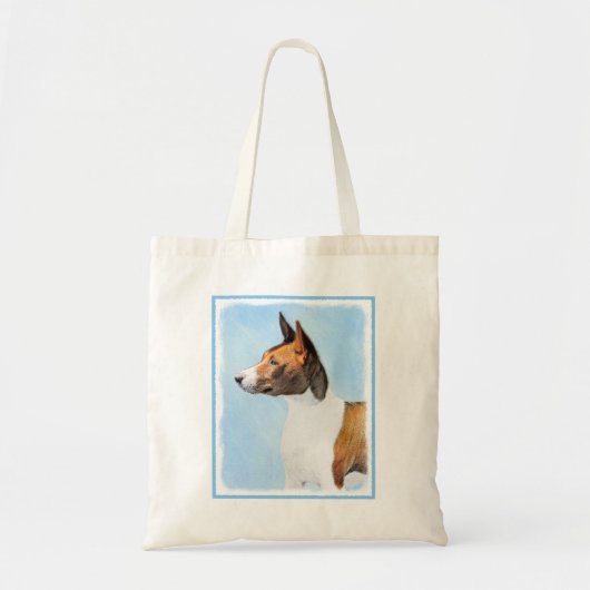 Basenji Malerei - Niedliche Originalkunst Tragetasche (Vorne)