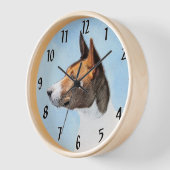 Basenji Malerei - Niedliche Originalkunst Uhr (Winkel)
