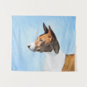 Basenji Malerei - Niedliche Originalkunst Wandteppich (Vorderseite (Horizontal))