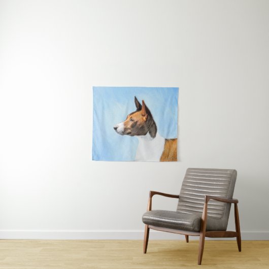 Basenji Malerei - Niedliche Originalkunst Wandteppich (Beispiel (Horizontal))