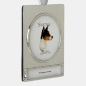 Basenji-Mama 2 Banner-Ornament Silber (Rechts)