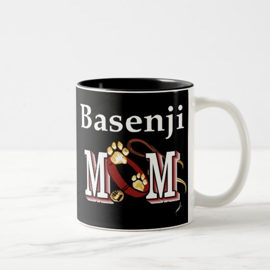 Basenji-Mama-Tasse Zweifarbige Tasse (Rechts)