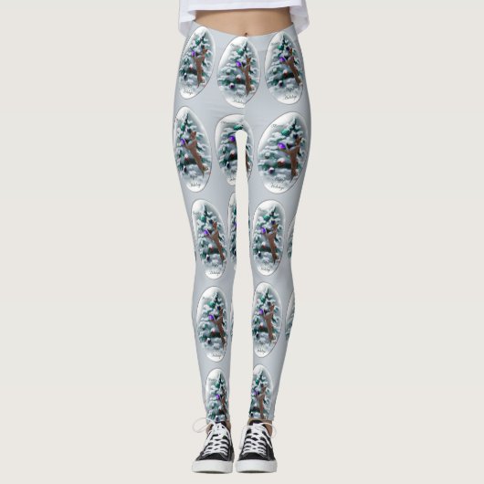 Basenji Merry Christma Leggings (Vorderseite)