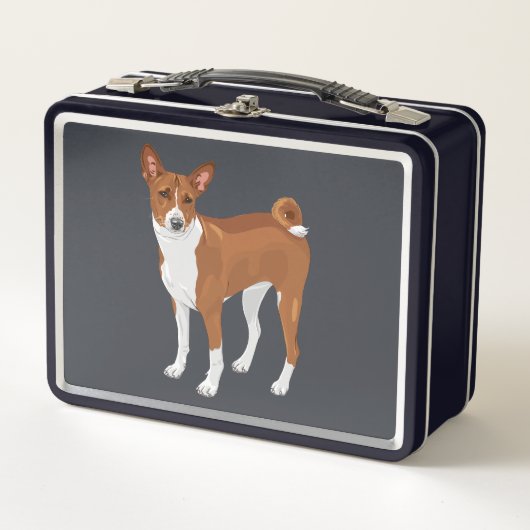 Basenji Metall Brotdose (Vorderseite)