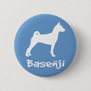 Basenji mit coolem Text (im Weiß) Button