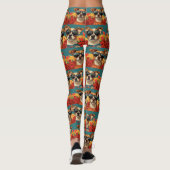 Basenji mit Herz-Rose Valentinstag Leggings (Rückseite)