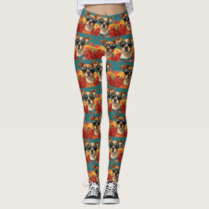 Basenji mit Herz-Rose Valentinstag Leggings