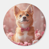 Basenji mit Rose - Valentinstag Magnet (Vorne)