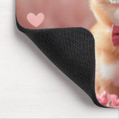 Basenji mit Rose - Valentinstag Mousepad (Ecke)