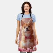 Basenji mit Rose - Valentinstag Schürze (Getragen)