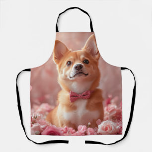 Basenji mit Rosen - Valentinstag Schürze