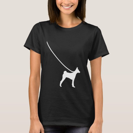 Basenji on a Leash Dog Mom Dad Pet Cute Puppy T-Shirt (Vorderseite)