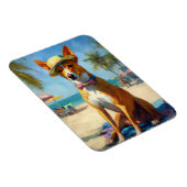Basenji on Beach, Sommergeschenk für Hundefreunde Magnet (Rechte Seite)
