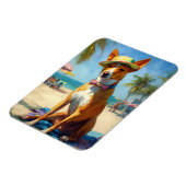 Basenji on Beach, Sommergeschenk für Hundefreunde Magnet (Linke Seite)