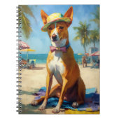 Basenji on Beach, Sommergeschenk für Hundefreunde Notizblock (Vorderseite)