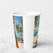 Basenji on Beach, Sommergeschenk für Hundefreunde Pappbecher (Links)