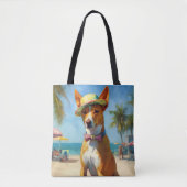 Basenji on Beach, Sommergeschenk für Hundefreunde Tasche (Vorderseite)