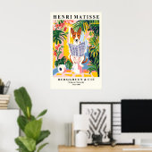 Basenji on Toilet Art Print Funny Matisse Style Poster (Heimbüro)