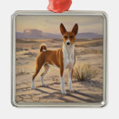 Basenji Ornament Aus Metall (Vorne)