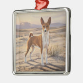 Basenji Ornament Aus Metall (Links)