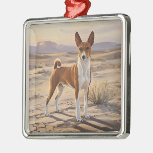 Basenji Ornament Aus Metall (Links)