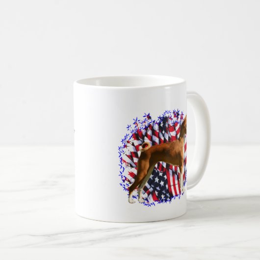 Basenji Patriot Kaffeetasse (VorderseiteRechts)
