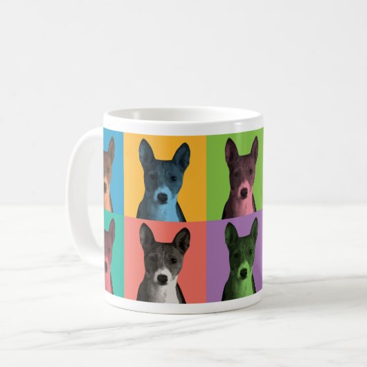 Basenji Pop-Art-Kaffeetasse Kaffeetasse (Vorderseite Links)