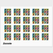 Basenji Pop-Art Stickers (Blatt)