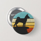 Basenji Retro Vintager Hund Welpenbesitzer Lover Button (Vorne & Hinten)
