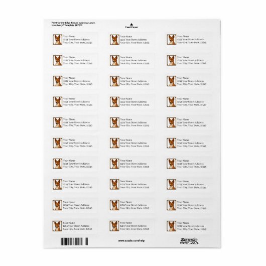 Basenji Return Address Labels (Vorne)