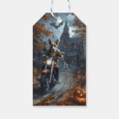 Basenji Riding Motorrad Halloween Beängstigend Geschenkanhänger (Rückseite)