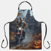 Basenji Riding Motorrad Halloween Beängstigend Schürze (Vorderseite)