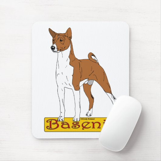 Basenji - Rot Mousepad (Mit Mouse)