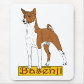 Basenji - Rot Mousepad (Vorne)