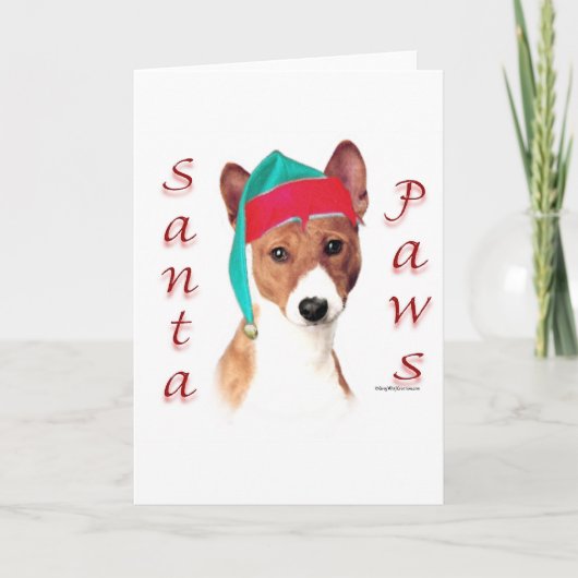 Basenji Santa Paws Feiertagskarte (Vorderseite)