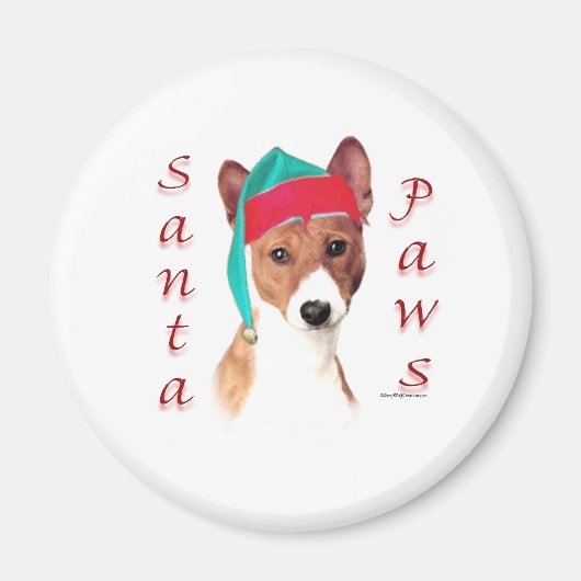 Basenji Santa Paws Magnet (Vorne)