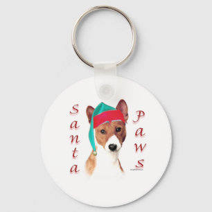 Basenji Santa Paws Schlüsselanhänger