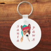 Basenji Santa Paws Schlüsselanhänger (Vorderseite)