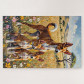 Basenji Savanna Bloom Kunst Puzzle (Horizontal)