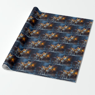 Basenji Schnee-Schlitten-Weihnachtsdekoration Geschenkpapier