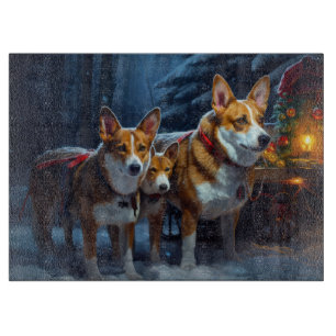 Basenji Schneeschlitten Weihnachtsdekoration Schneidebrett