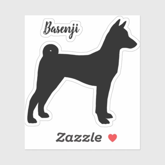 Basenji-Silhouette Cool Hundebrasse Vinyl Sticker (Blatt)